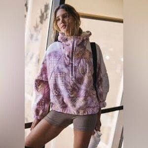 FP Movement by Free People Pink and White Teddy Jacket